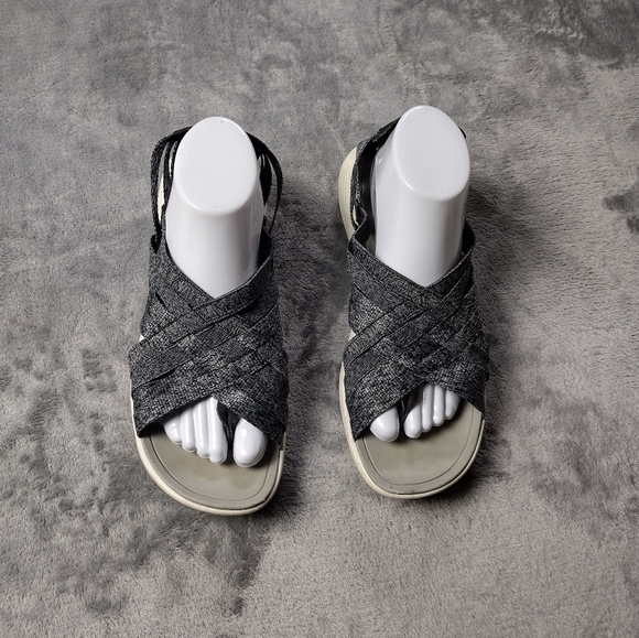 Merrell Duskair Black & White Heather Weave Lightweight Thong Sandal Sz 9 M - Picture 1 of 6